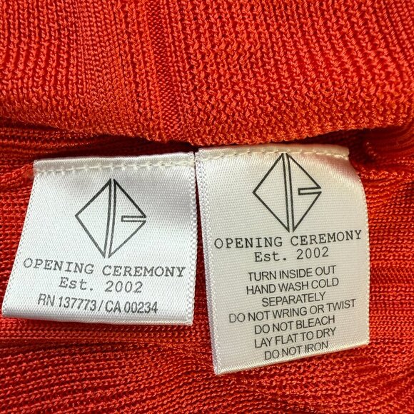 Opening Ceremony Knit Pleated Mini Dress Womens Small Orange Cocktail Party Chic - Picture 10 of 11